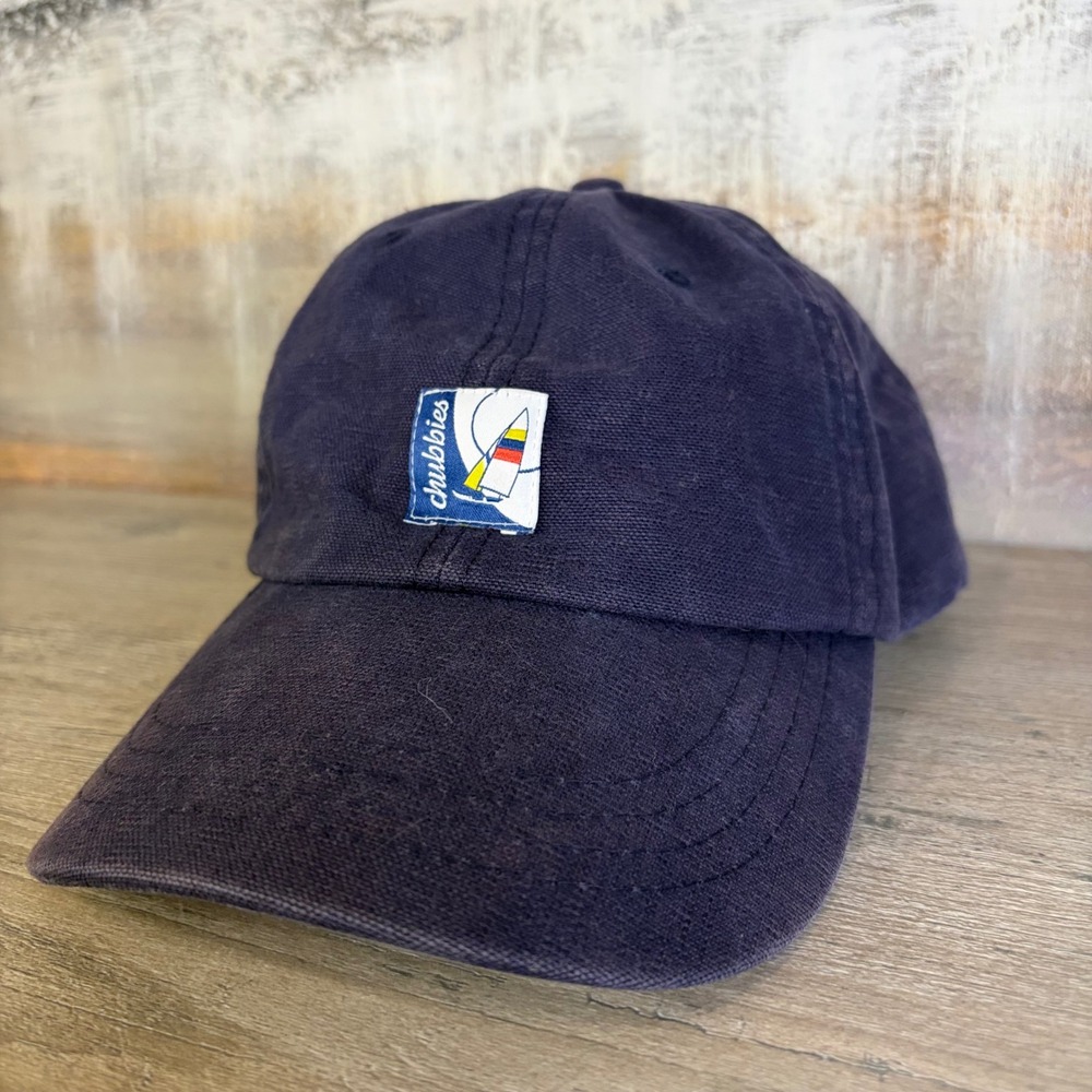 Chubbies Navy Blue Sailboat Patch Dad Hat Adjustable Cotton Baseball Cap